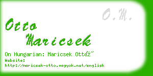 otto maricsek business card